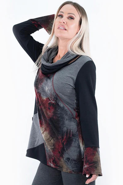 Charger l'image dans la galerie, Haut à découpes asymétriques avec foulard circulaire - Michael Tyler
