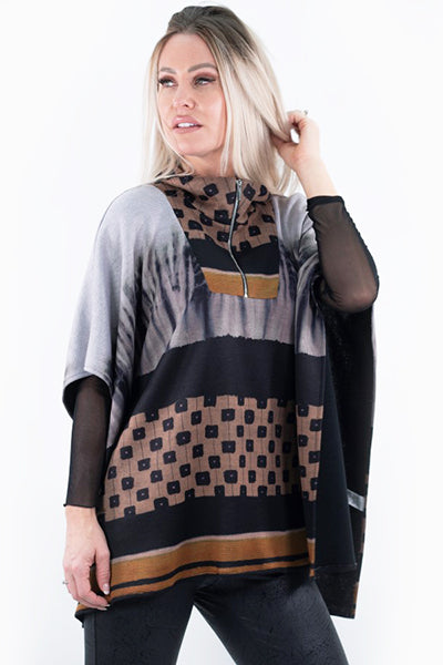 Charger l'image dans la galerie, Poncho imprimé à effet de bordures - Michael Tyler
