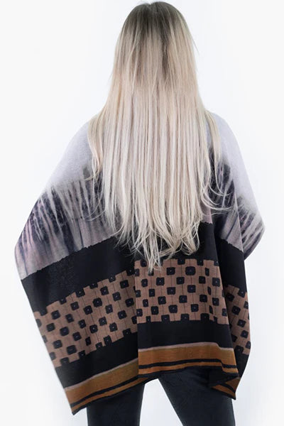 Charger l'image dans la galerie, Poncho imprimé à effet de bordures - Michael Tyler

