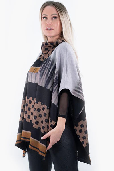 Charger l'image dans la galerie, Poncho imprimé à effet de bordures - Michael Tyler
