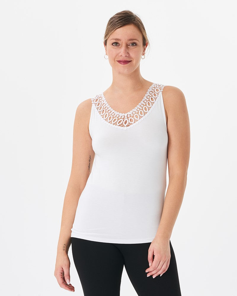 Camisole with geometric appliqué