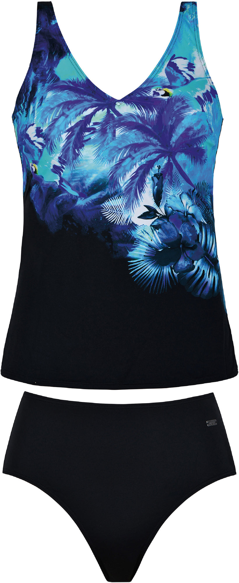 Charger l'image dans la galerie, Ensemble maillot tankini imp. palmiers en biais
