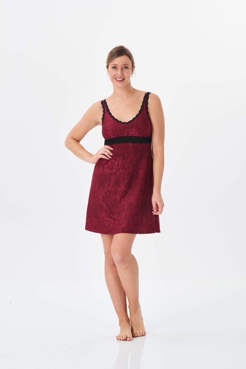 Jacquard babydoll with baroque motif