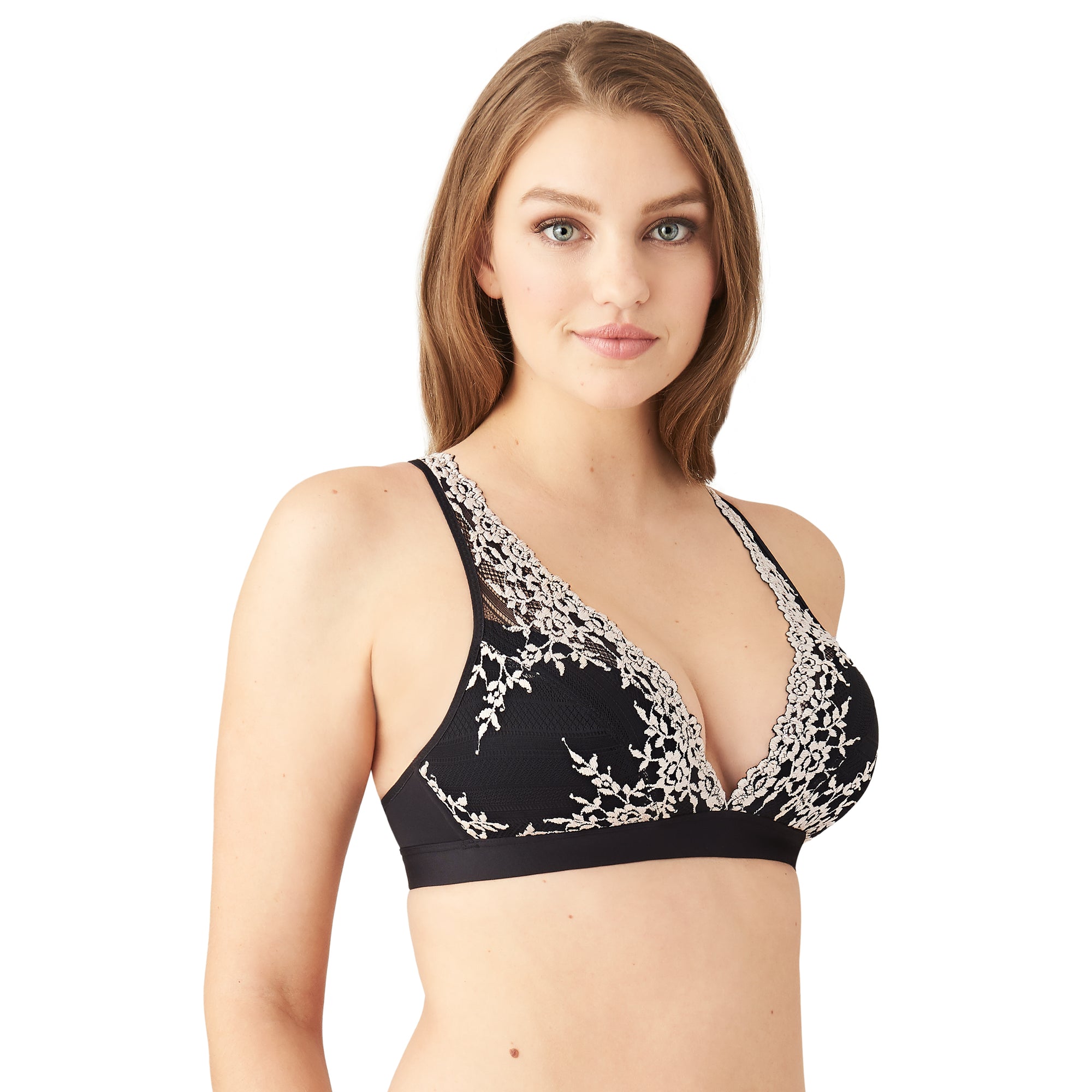 Charger l'image dans la galerie, Soutien-gorge sans armatures/bralette en dentelle 2 tons
