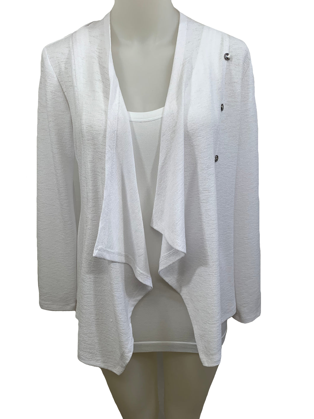 Structured all-over plain bolero with front buttons