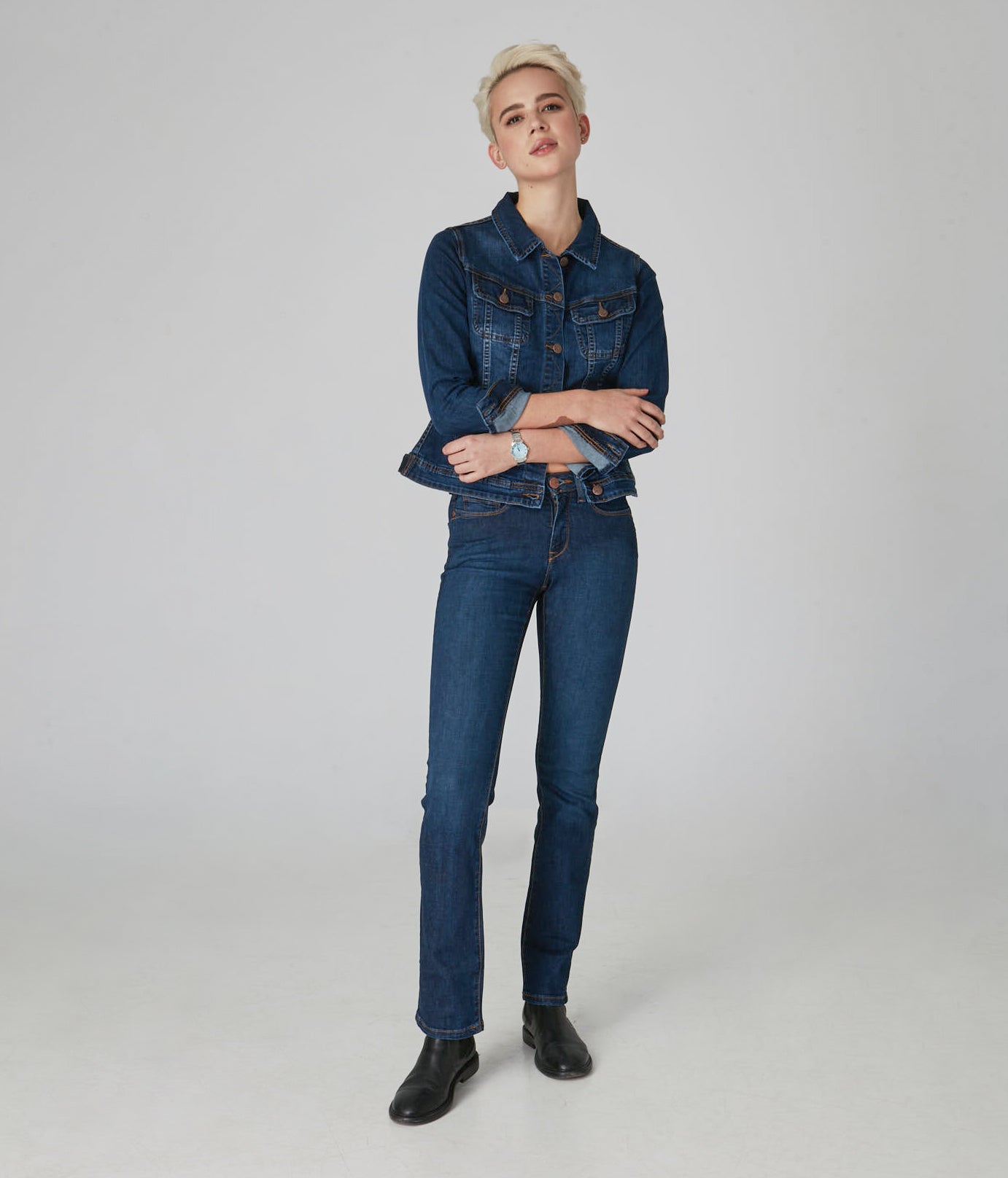 Upload image to gallery, Straight leg stretch denim pants - Lola Jeans
