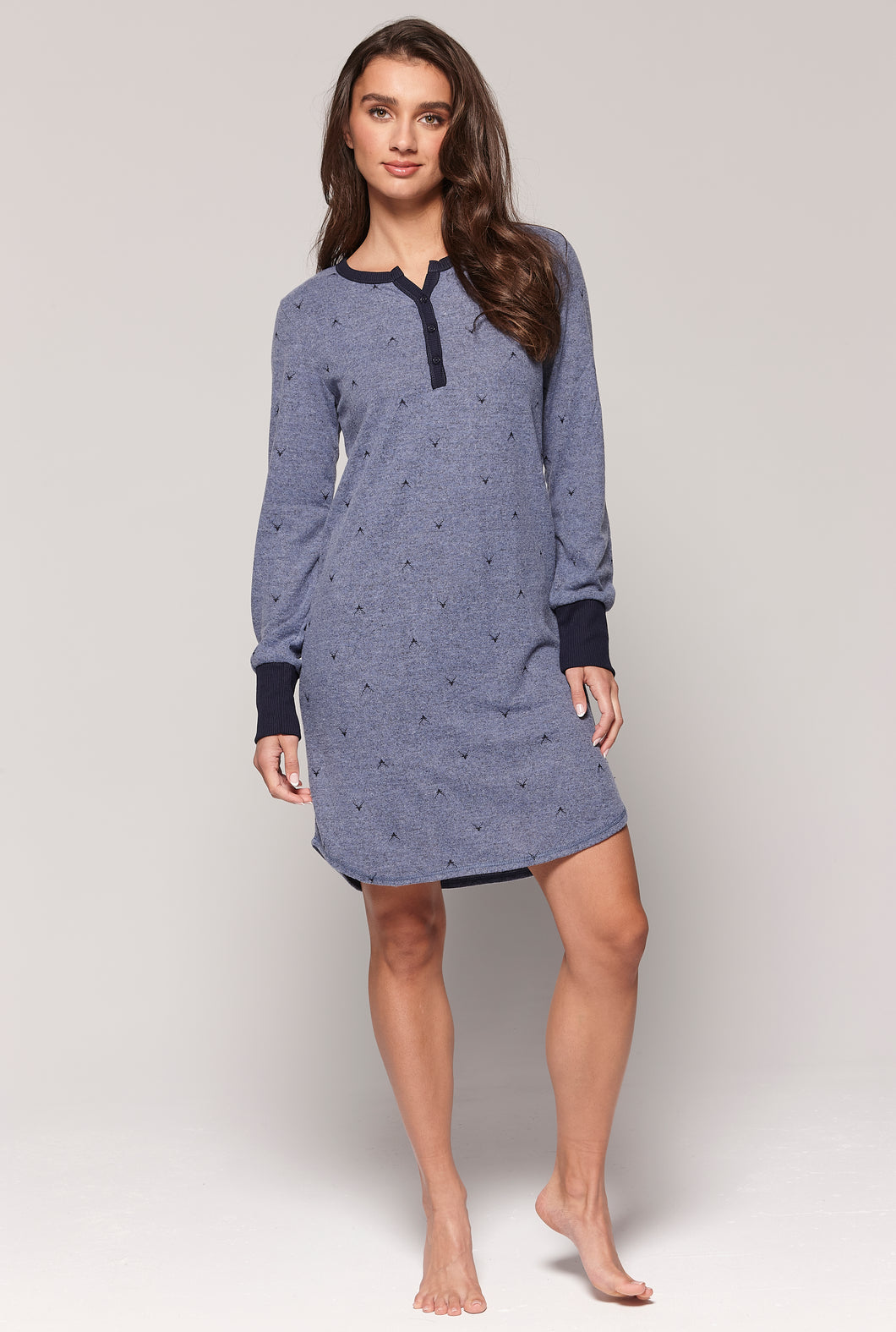 Short reindeer print nightgown