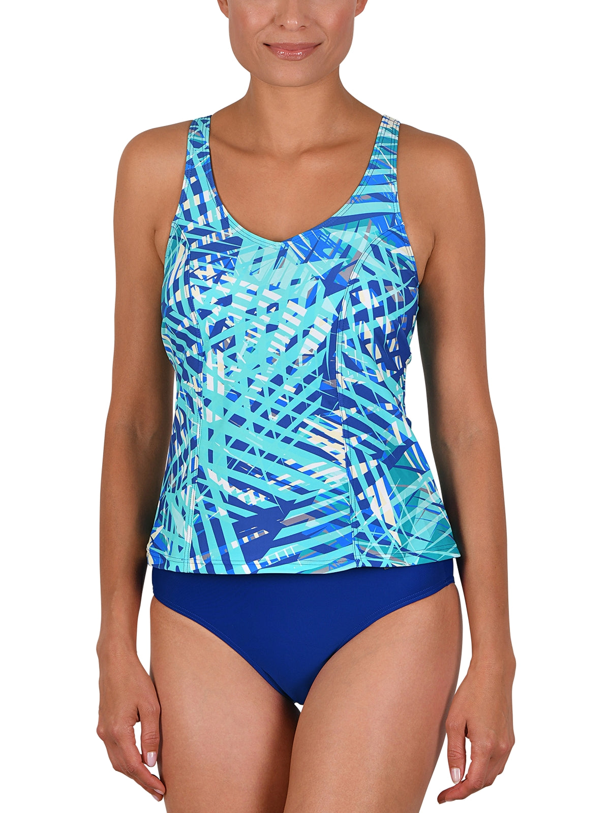 Charger l'image dans la galerie, Ensemble maillot tankini au haut imprimé exotique
