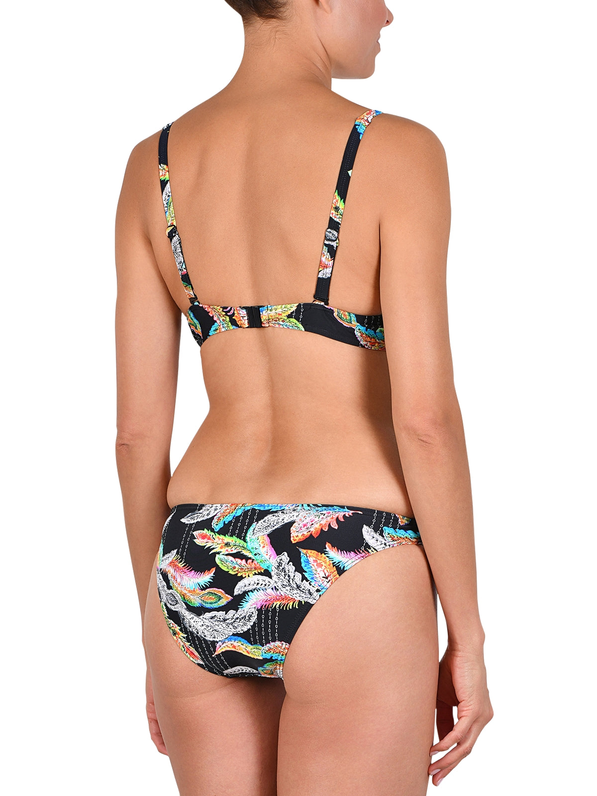 Charger l'image dans la galerie, Ensemble maillot bikini coussiné imprimé de plumes
