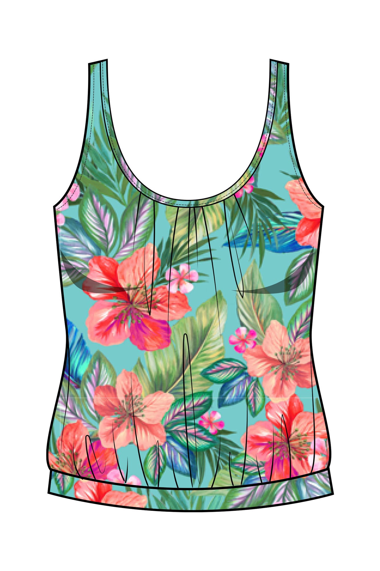 Charger l'image dans la galerie, Haut de maillot tankini-blouson séparé imp. Taste of Tropic - Tailles Plus
