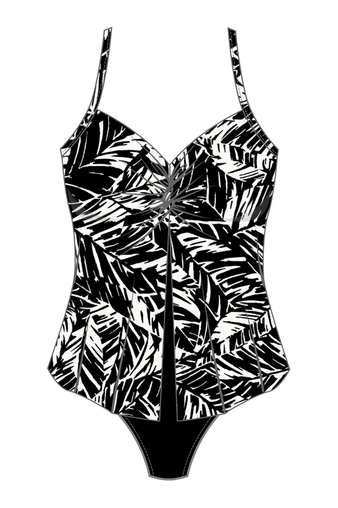 Charger l'image dans la galerie, Maillot 1 pce fauxkini imp. Electric Palm
