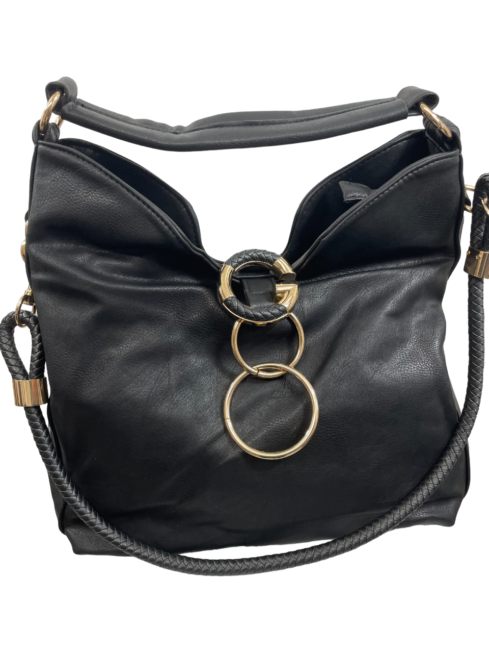 Handbag with gold-colored rings and G clasp