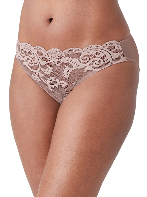 Charger l'image dans la galerie, Culotte bikini en dentelle 2 tons à l'avant
