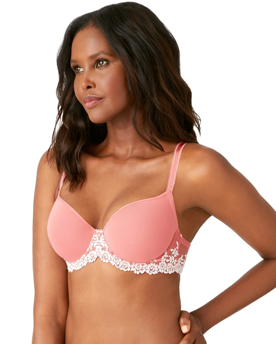 Underwired t-shirt support with 2-tone lace