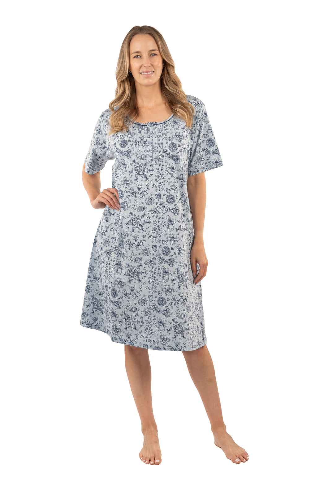 Robe de nuit imprimée foral