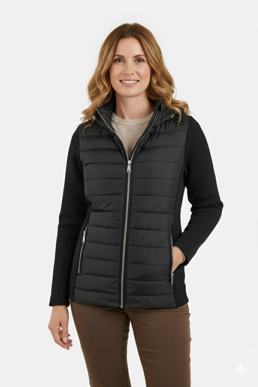 Veste à capuchon semi-matelassée - Brandtex