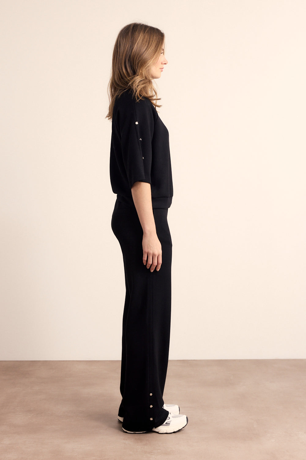 Charger l'image dans la galerie, Pantalon à jambes larges avec boutons dorés - Tramontana
