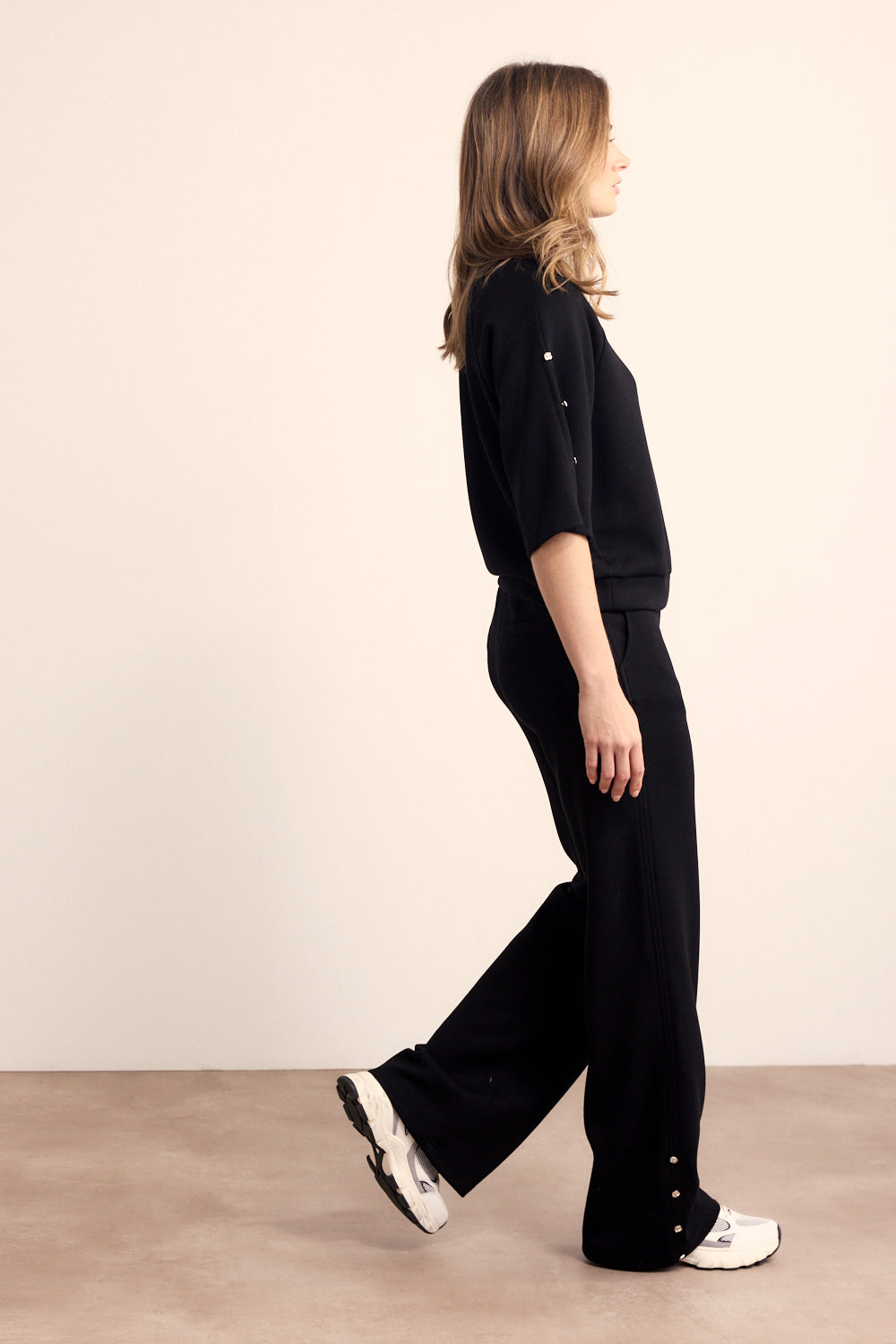 Charger l'image dans la galerie, Pantalon à jambes larges avec boutons dorés - Tramontana
