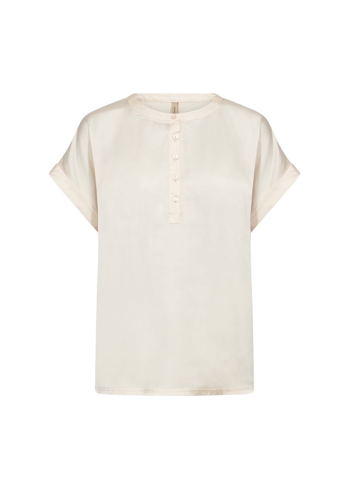 Charger l'image dans la galerie, Blouse unie satinée aux manches repliées - Soya Concept
