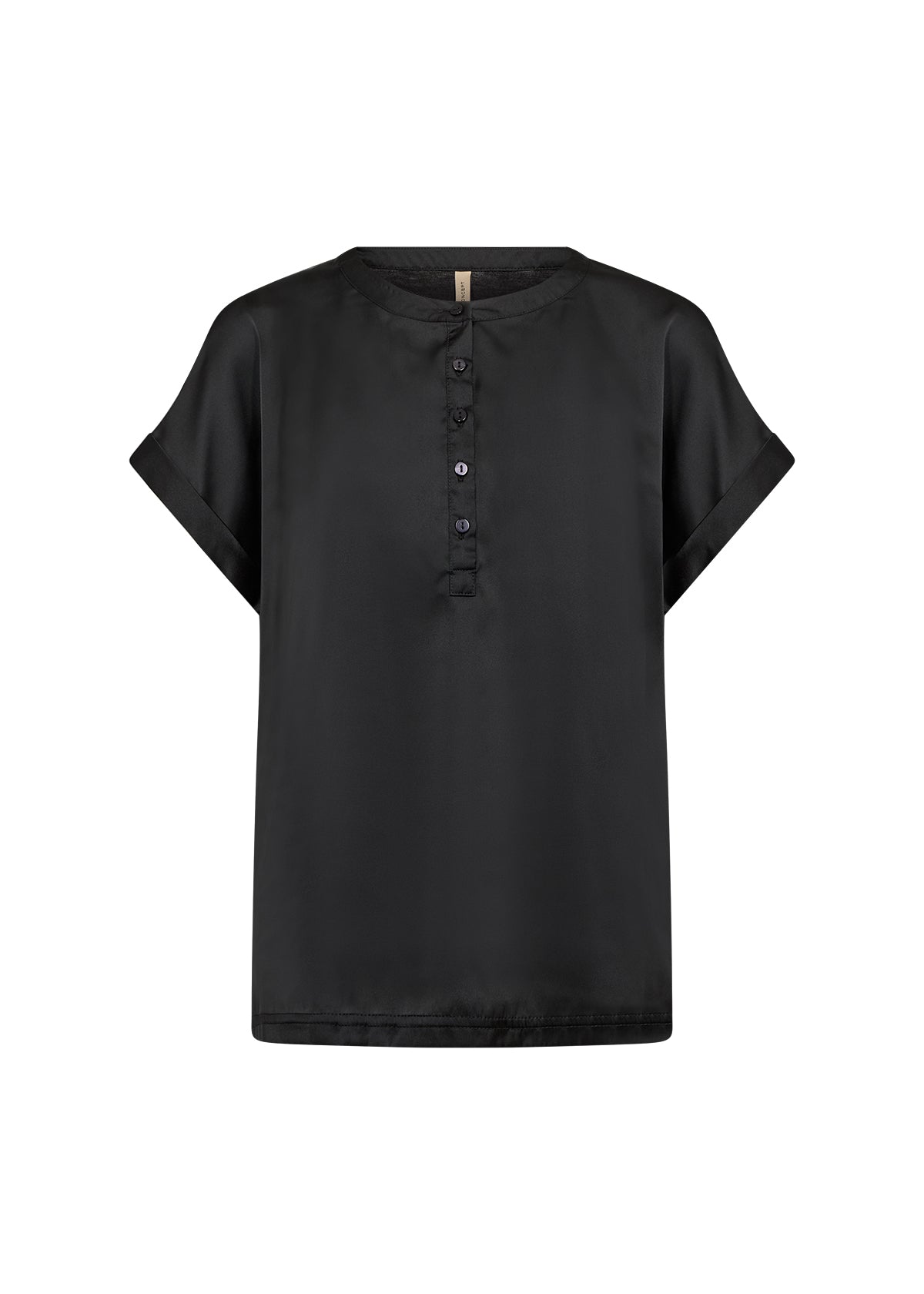 Charger l'image dans la galerie, Blouse unie satinée aux manches repliées - Soya Concept
