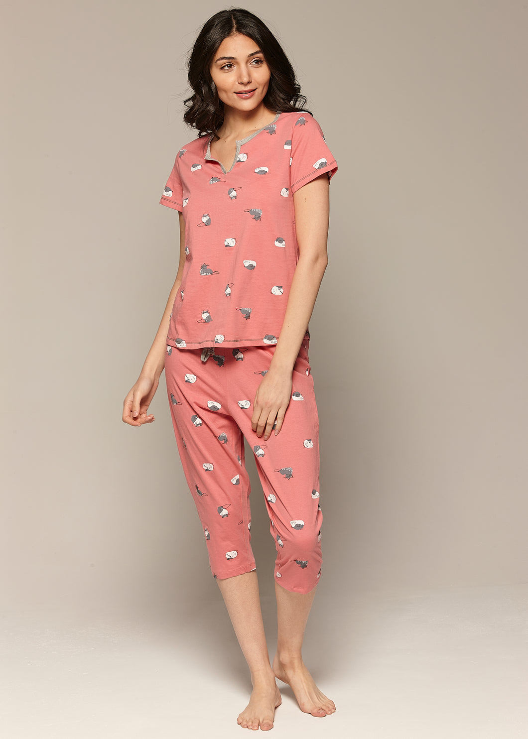 Pyjama capri 100% coton imprimé