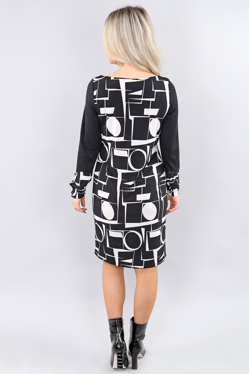 Charger l&#39;image dans la galerie, Robe doublée imprimée géométrique - Michael Tyler
