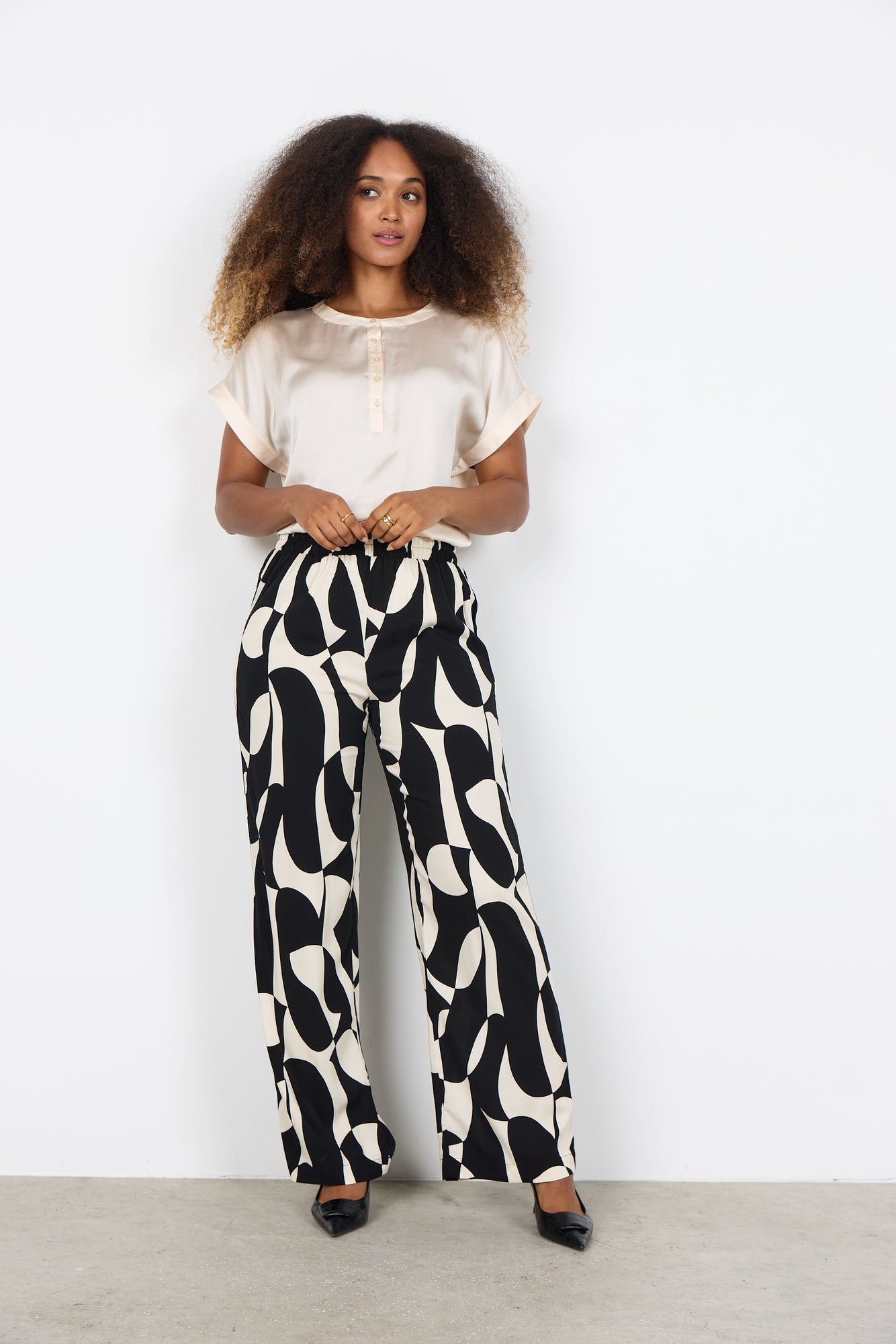 Charger l'image dans la galerie, Pantalon droit imprimé deux tons - Soya Concept
