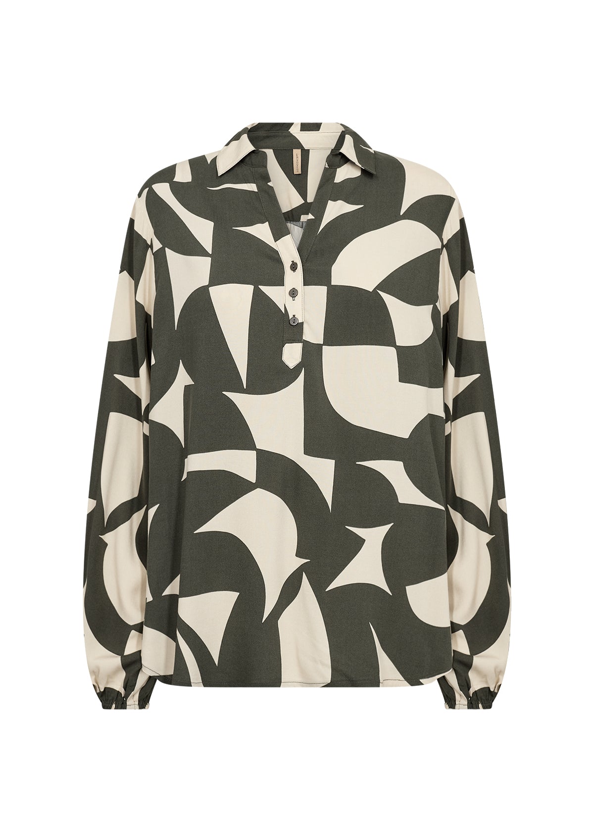 Charger l'image dans la galerie, Blouse col chemisier à imprimé abstrait
