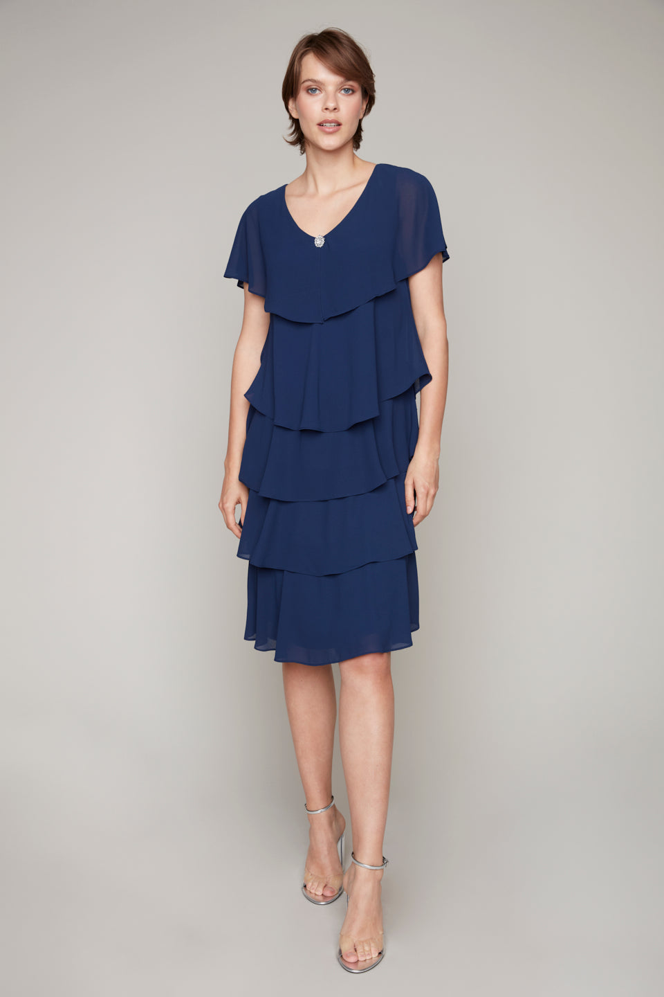 Robe élégante à 5 rangées de froufrous - Compli K Noir