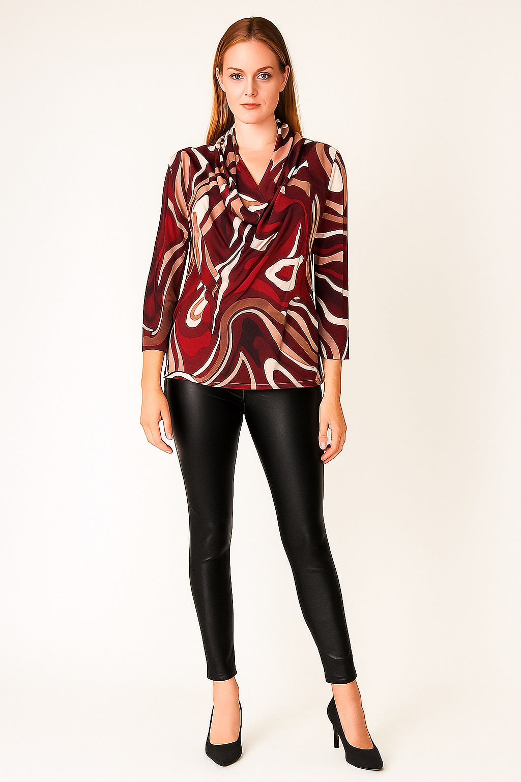 Charger l&#39;image dans la galerie, Haut plissé et drapé, imprimé de style rétro - Italie
