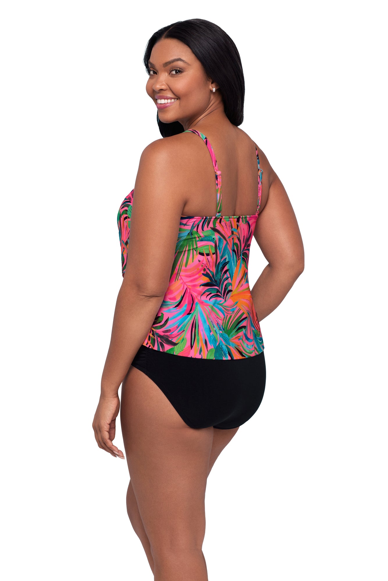 Charger l'image dans la galerie, Haut de maillot tankini à volants et en pointe Palmiers amazoniens - Séparé
