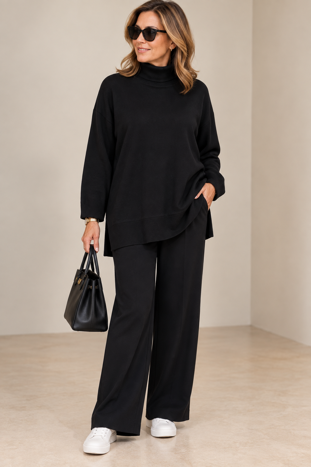 Charger l'image dans la galerie, Ensemble trois pièces en tricot : cap, haut et pantalon à enfiler
