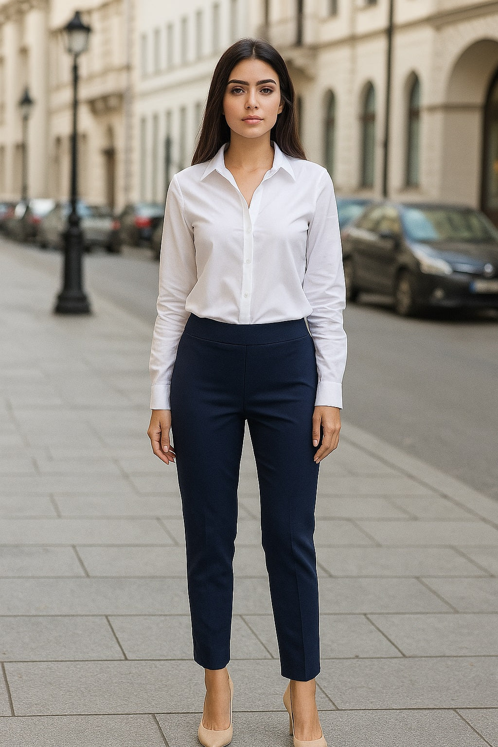 Pantalon fusionné avec fente arrière