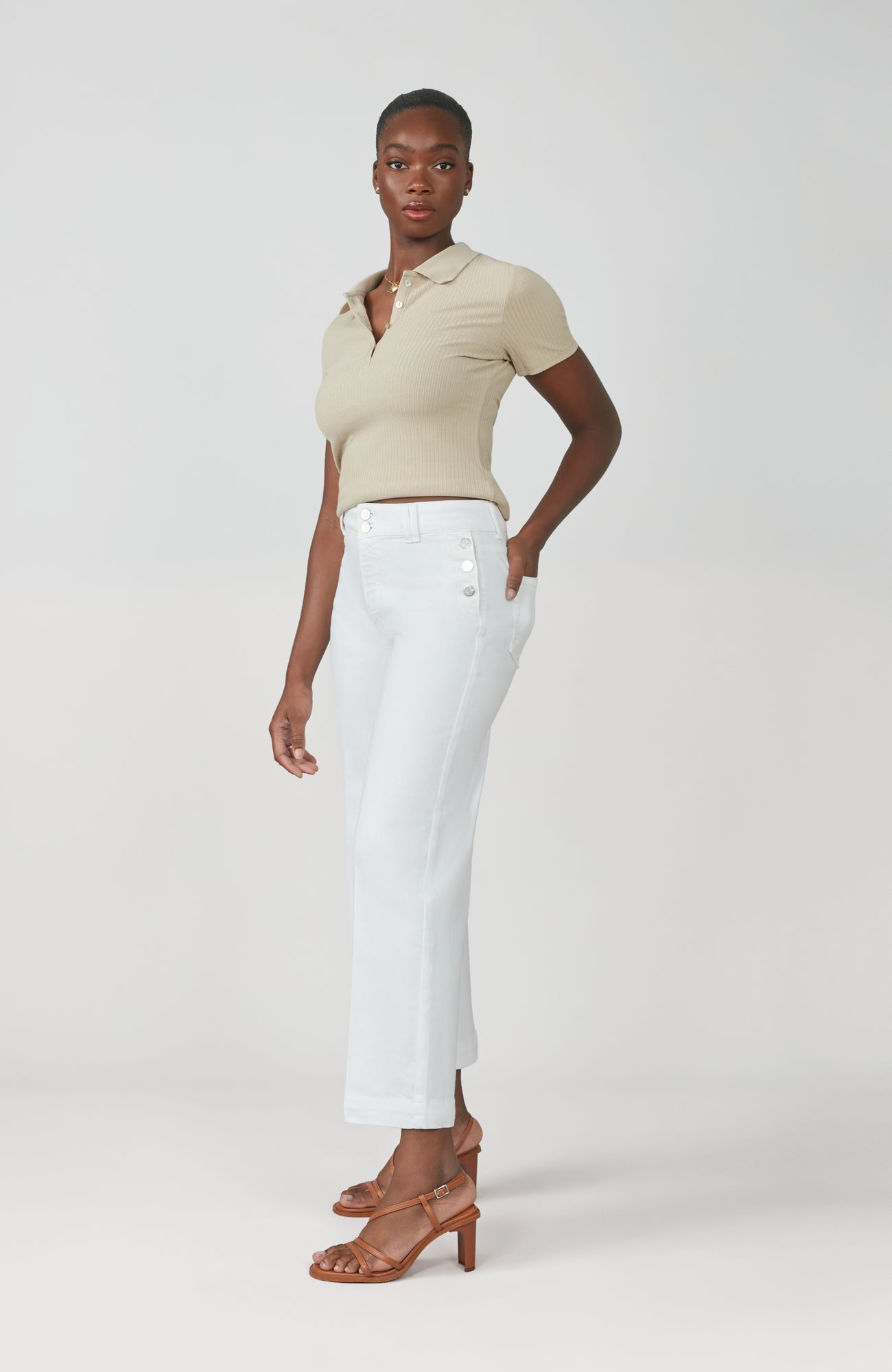 Charger l'image dans la galerie, Pantalon jean à taille haute et jambes larges
