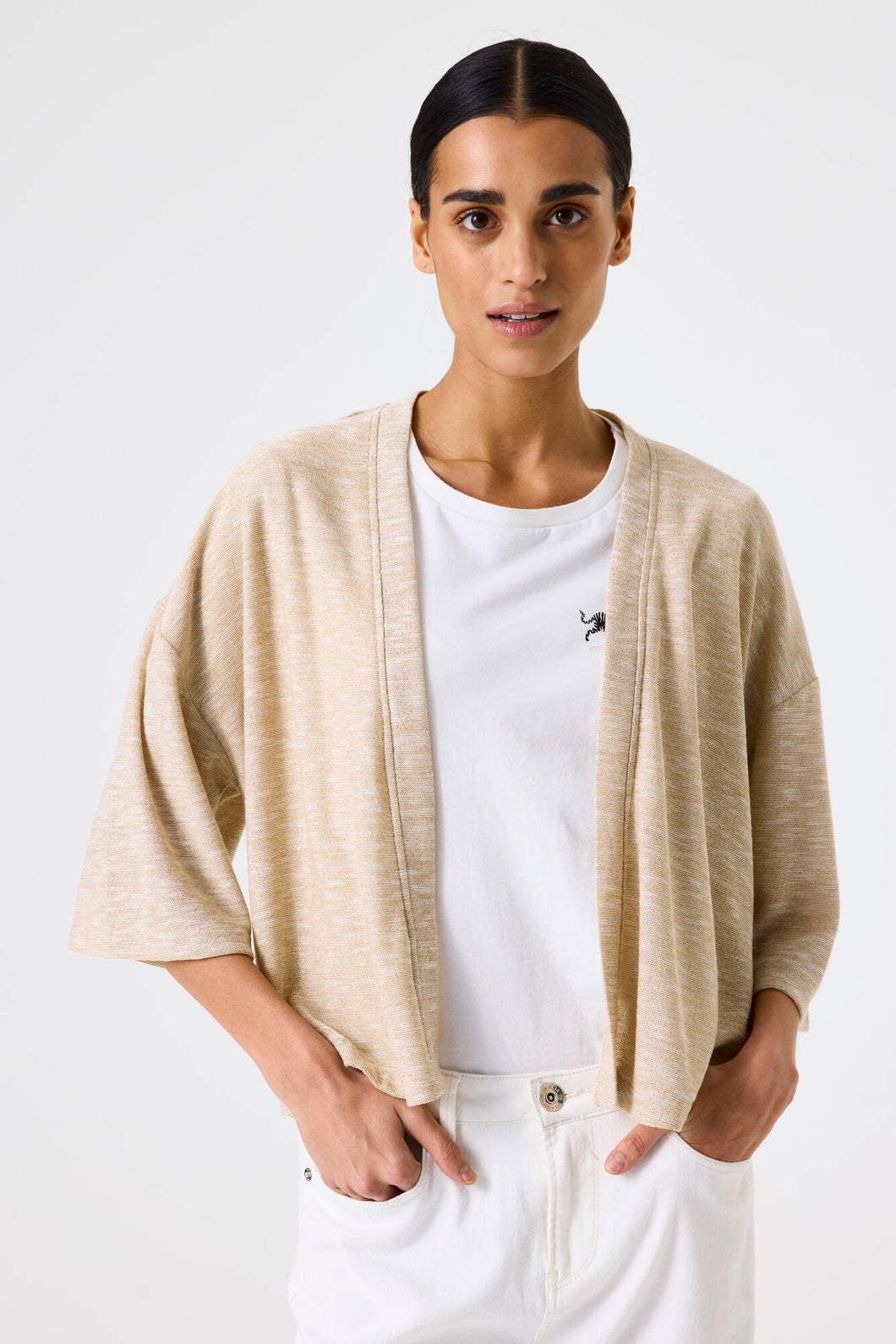 Cardigan uni en tricot avec lurex - Garcia