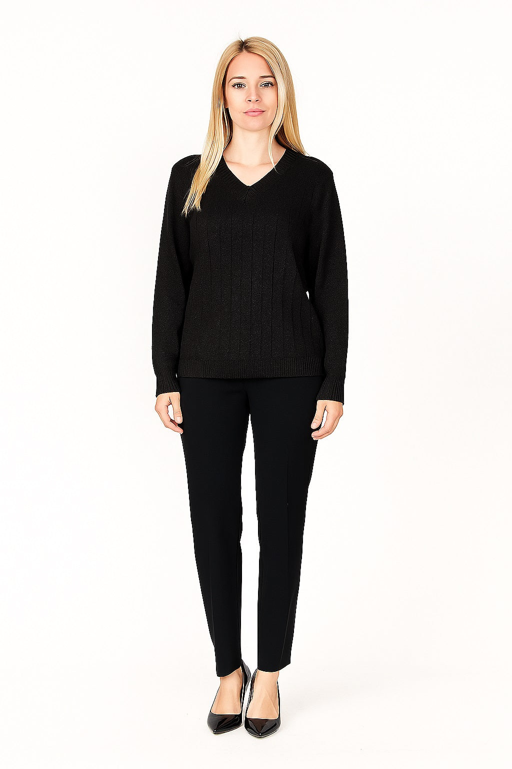 Chandail en tricot tressé avec une touche lustrée