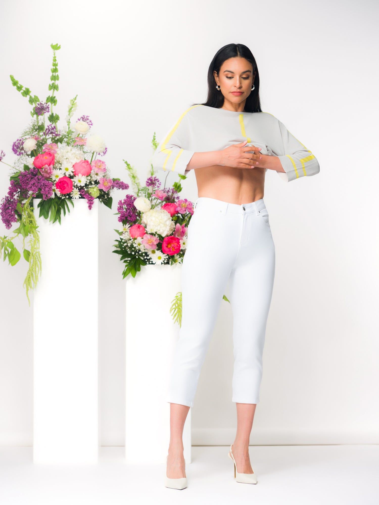 Charger l'image dans la galerie, Pantalon capri style jean - Elena Wang
