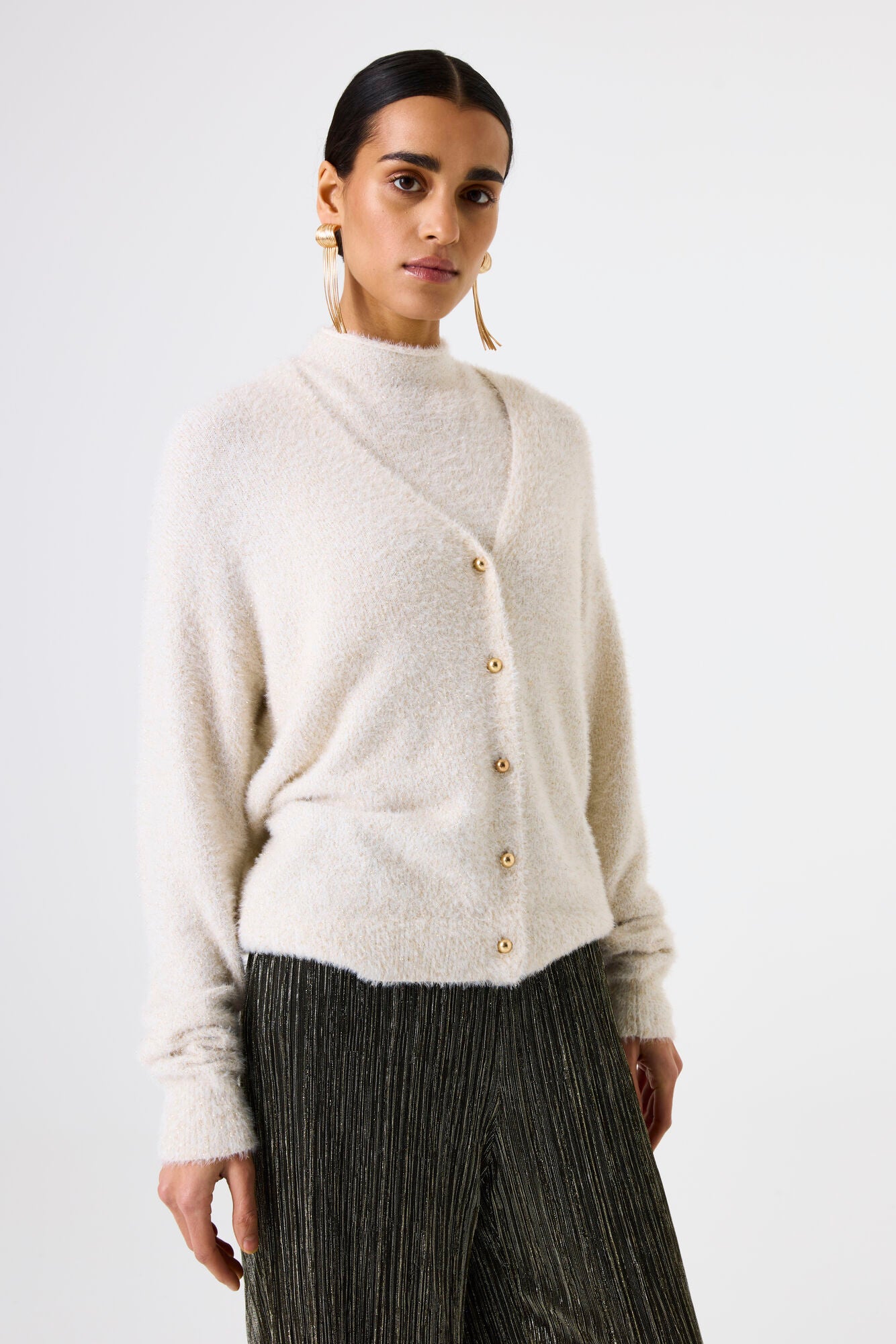 Charger l&#39;image dans la galerie, Cardigan en tricot scintillant très doux - Garcia
