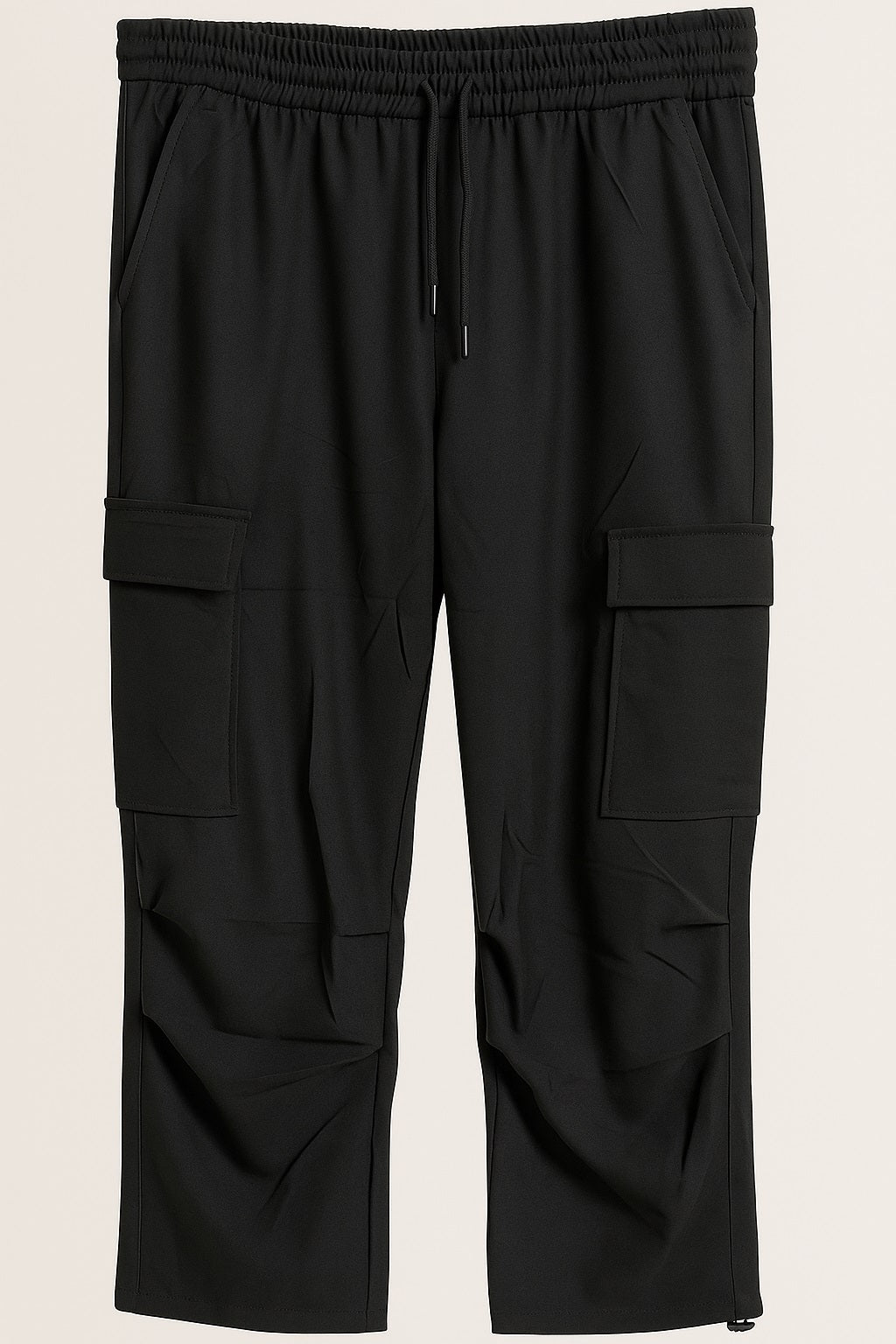 Pantalon droit cargo avec plis genoux