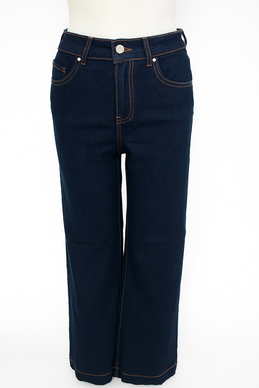 Charger l&#39;image dans la galerie, Pantalon jean à jambes larges avec ceinture strass
