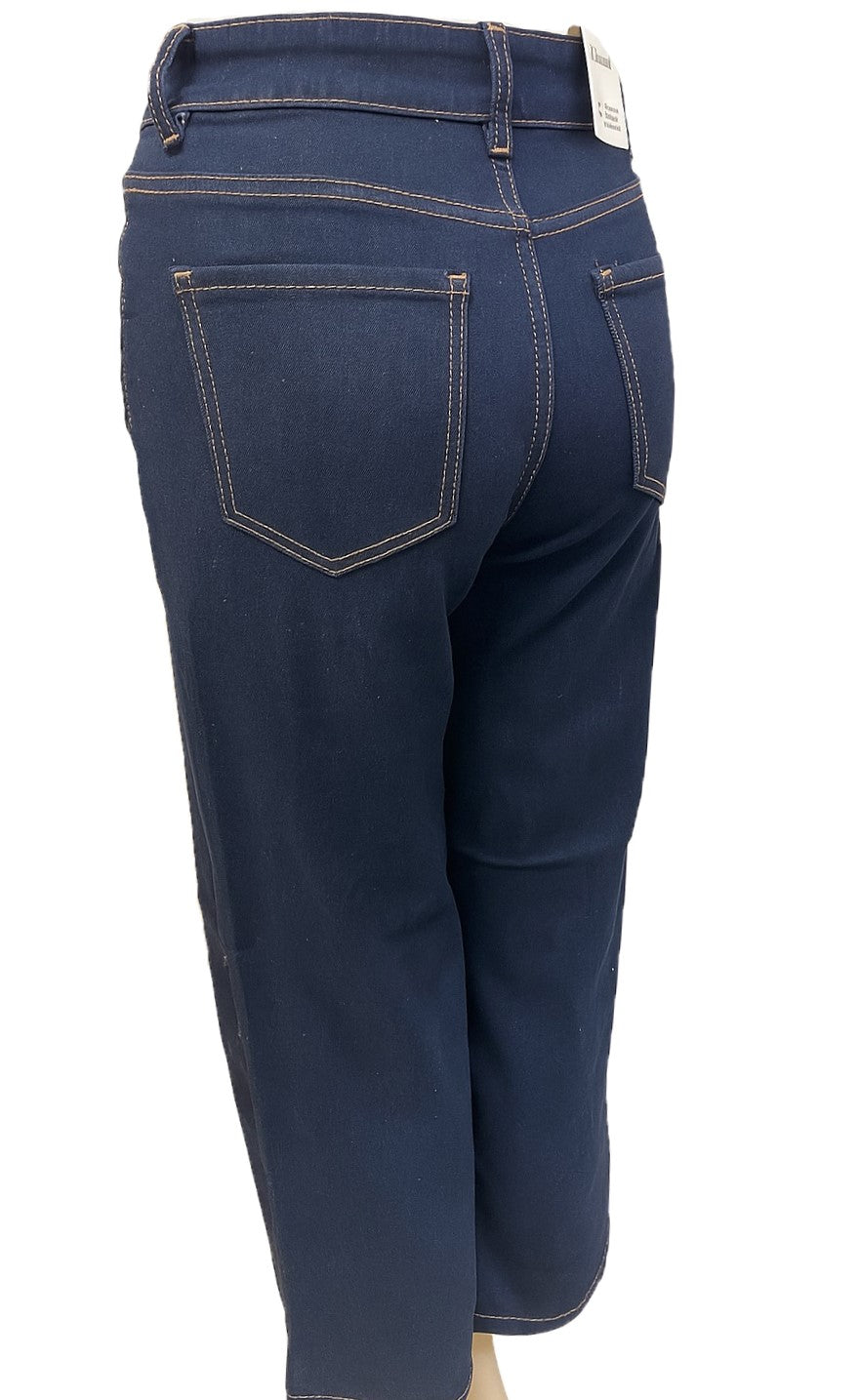 Charger l&#39;image dans la galerie, Pantalon jean à jambes larges avec ceinture strass
