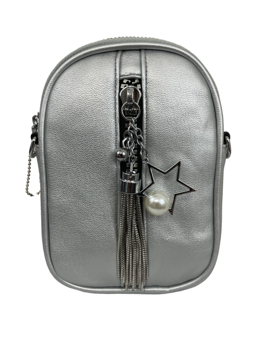 Petit format de sac avec frange, perle et étoile décoratives