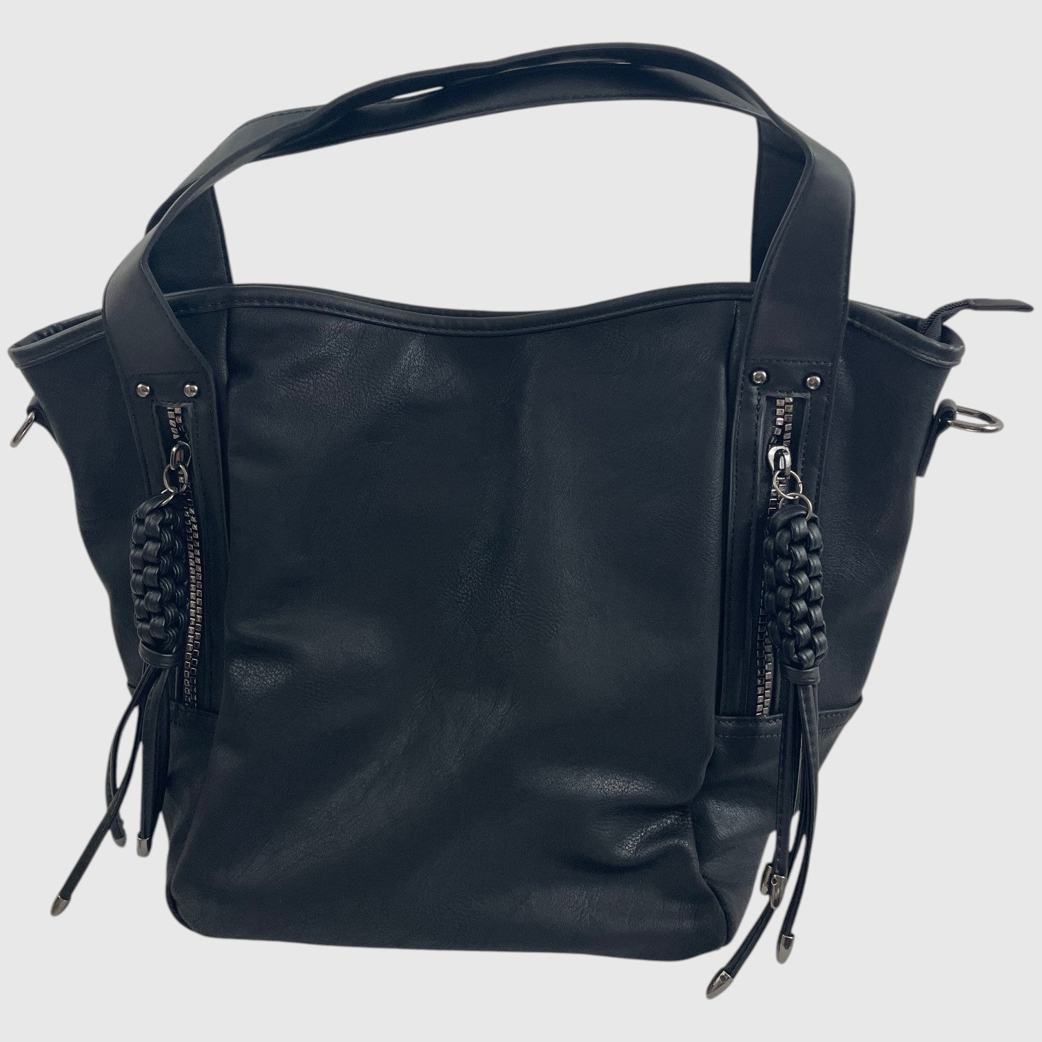Charger l'image dans la galerie, Sac main à pochettes avant finies de franges tressées
