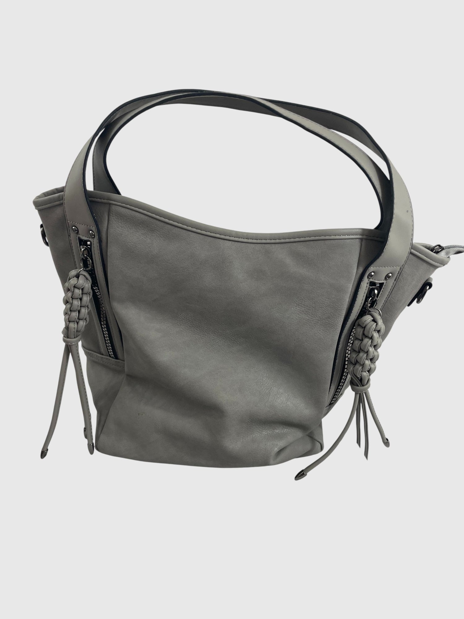 Charger l'image dans la galerie, Sac main à pochettes avant finies de franges tressées
