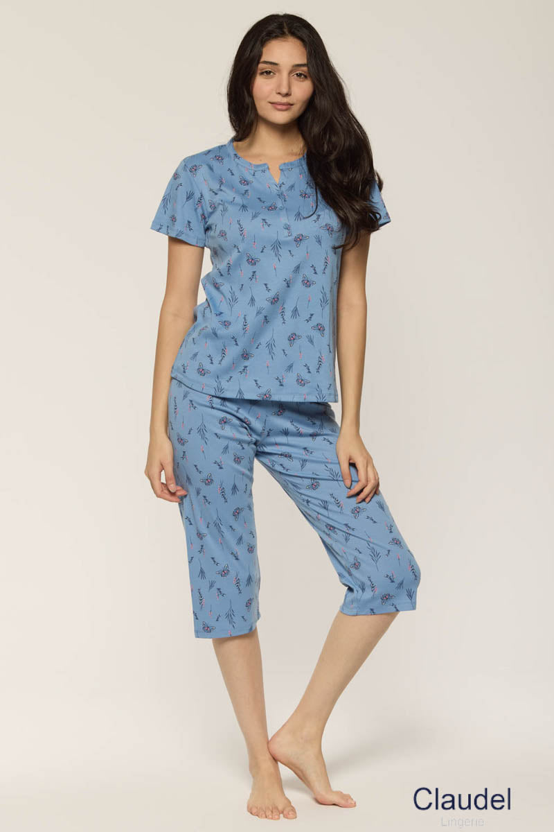 Pyjama capri fleuri/papillons