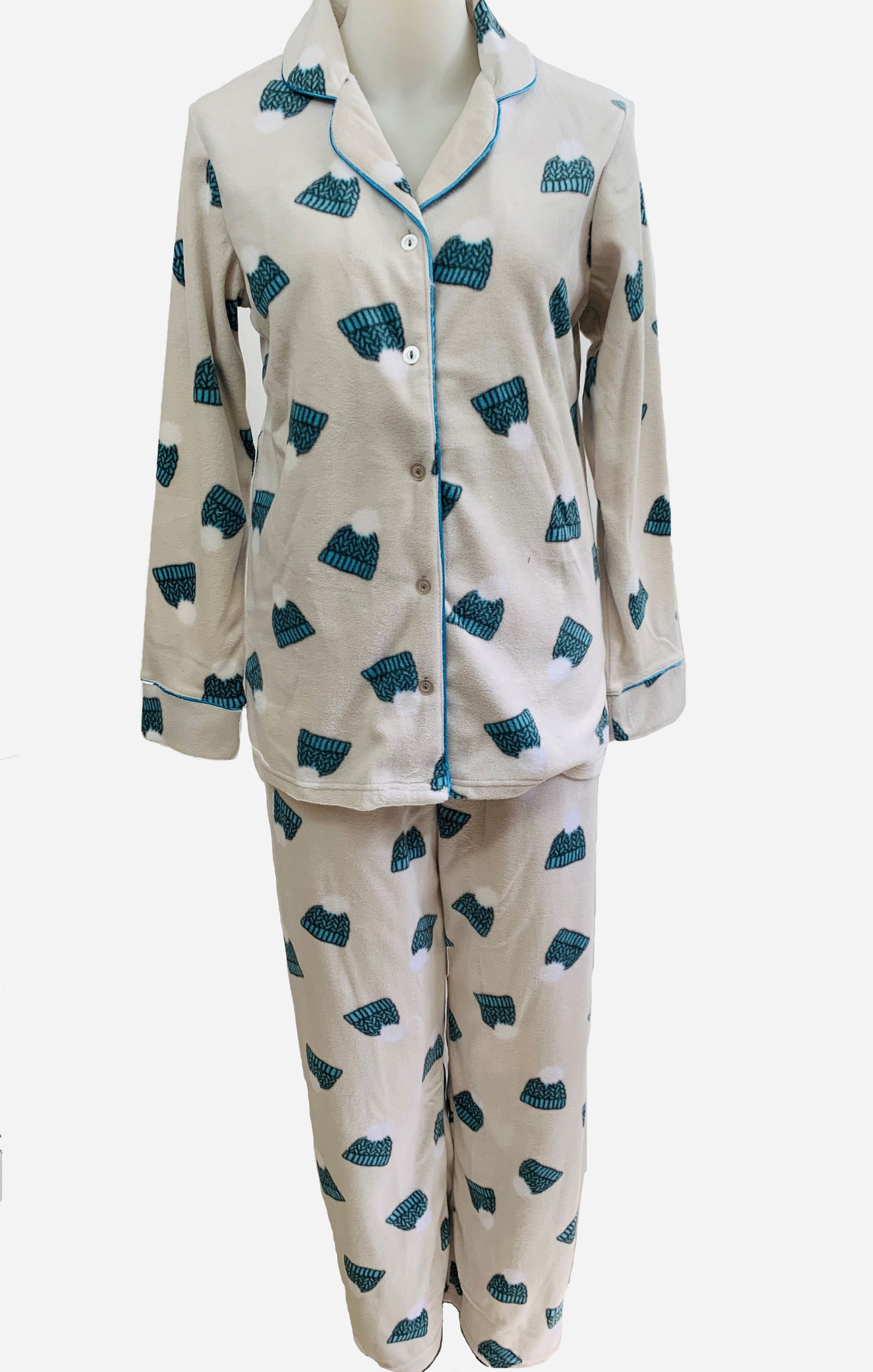 Charger l&#39;image dans la galerie, Pyjama micropolar imprimé tuques

